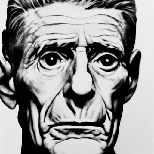 Prompt: portrait of Samuel Beckett by Caravagio