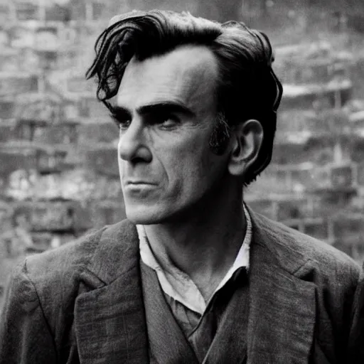 Image similar to film stills, daniel day lewis in the dramatic live - action biopic film of spongebob. not a cartoon.