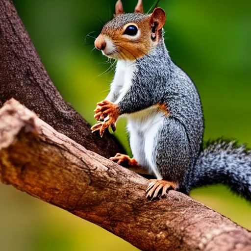 Image similar to a small squirrel is standing on a log, a jigsaw puzzle by john nicolson, featured on cg society, naturalism, sharp focus, behance hd, national geographic photo