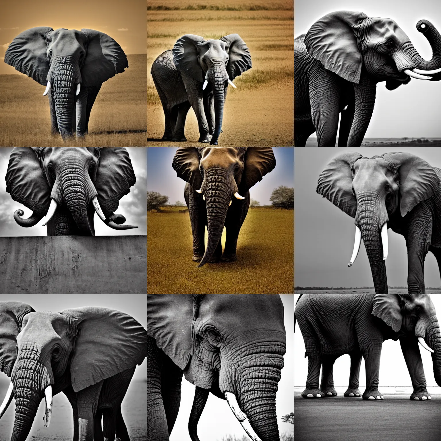 Prompt: elephant - headed man, photography