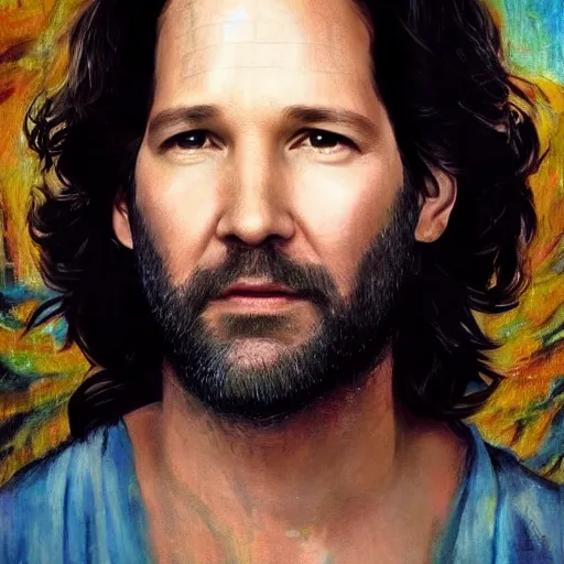 Prompt: paul rudd as jesus, masterpiece art