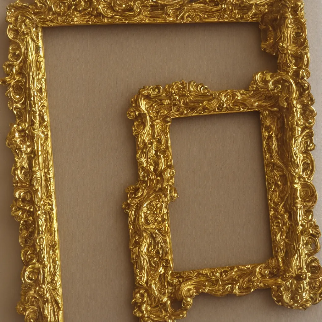 Prompt: golden picture frame