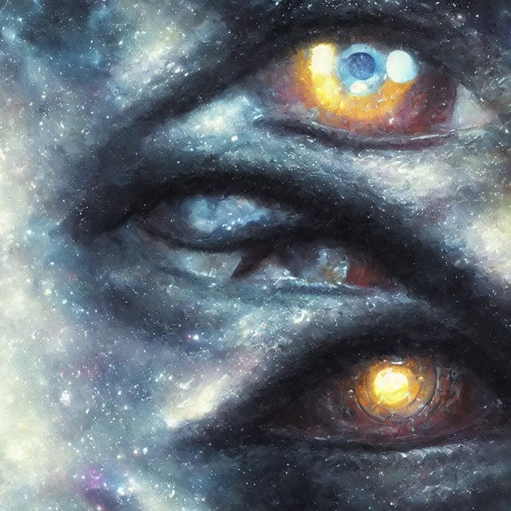 Prompt: galaxy incornea of eye, overdetailed art, by greg rutkowski, magic