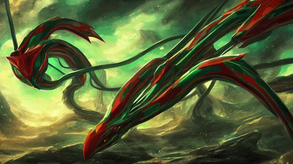 sadpumpkin on X: Just some art of Rayquaza #art #digitalart