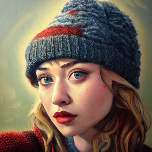 Prompt: a beautiful painting of imogen poots representative of the art style of artgerm and wlop and wes anderson and spike jonze