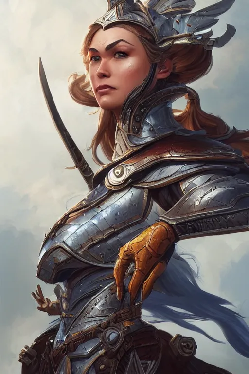 Image similar to amazon valkyrie athena, d & d, fantasy, portrait, highly detailed, headshot, digital painting, trending on artstation, concept art, sharp focus, illustration, art by artgerm and greg rutkowski and magali villeneuve