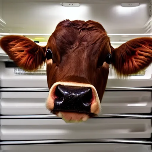 Image similar to an entire cow in the fridge