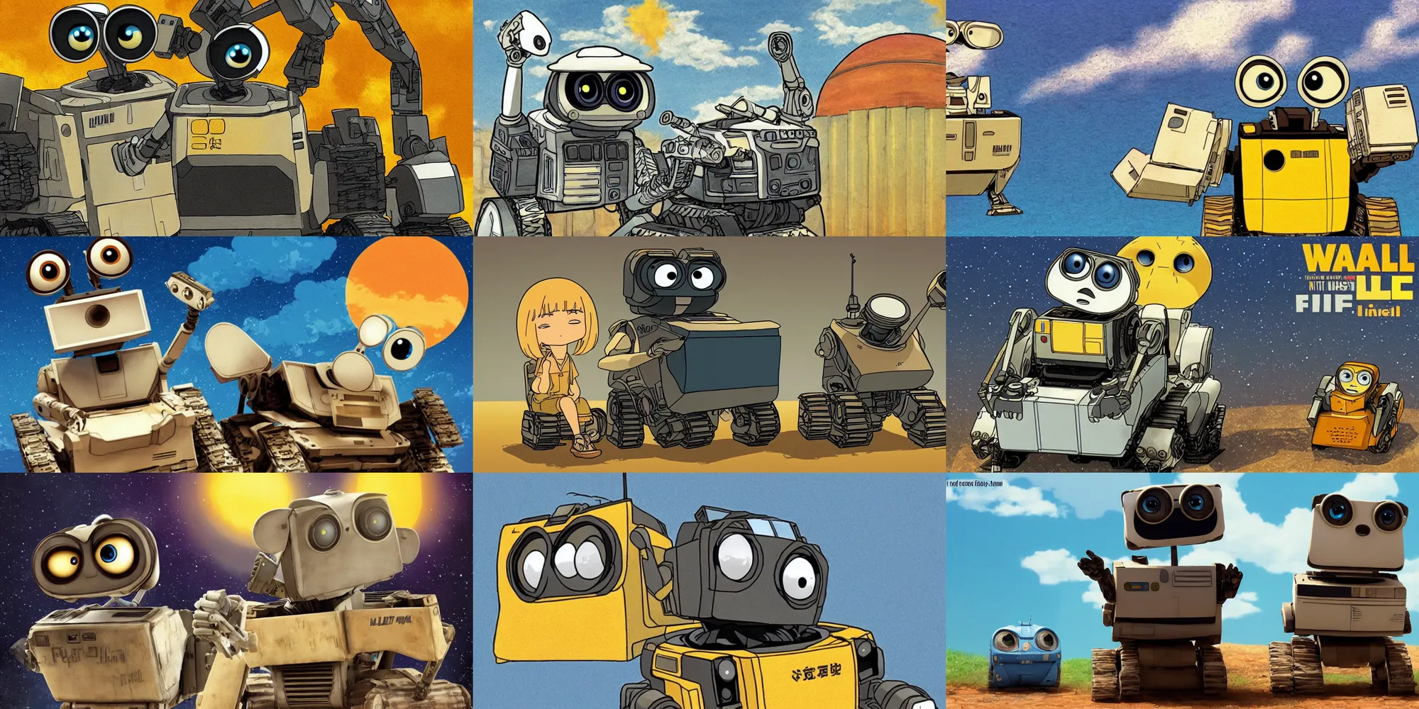 Prompt: Wall-E in the style of studio ghibli