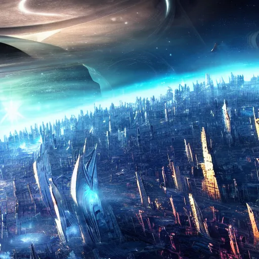 Image similar to A planetary city, 4k HDR desktop background