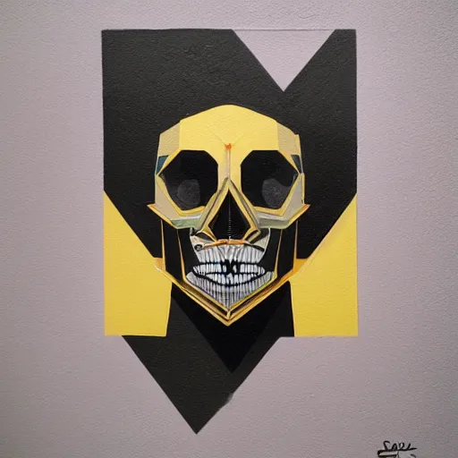 Prompt: Skull with Gold teeth Painting by Sachin Teng, asymmetrical, Organic Painting , Matte Painting, geometric shapes, hard edges, graffiti, street art,:2 by Sachin Teng:4