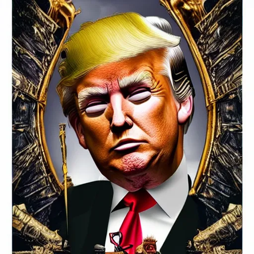 Image similar to photo of donald trump as the god emperor of mankind, john blanche