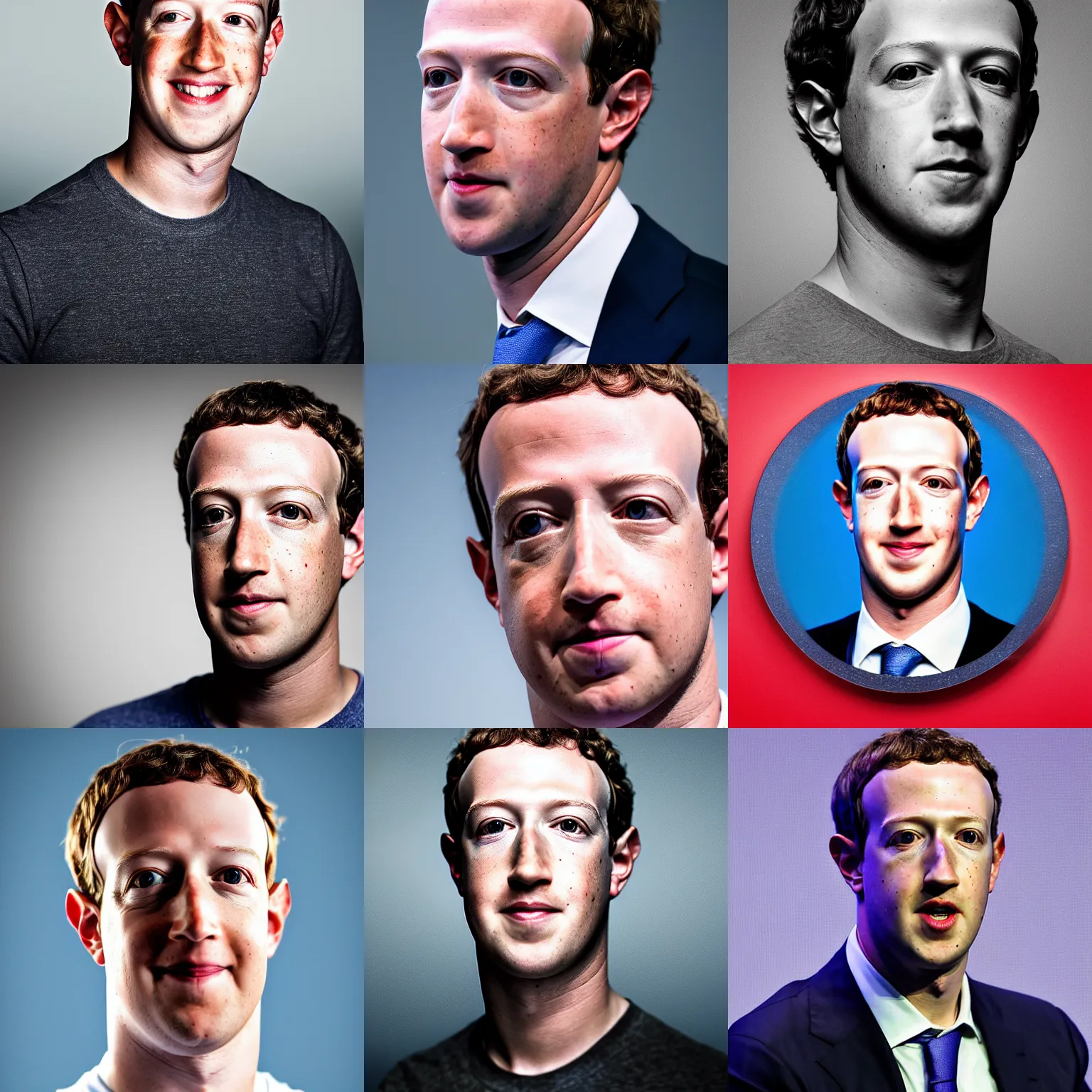 Prompt: headshot of Mark Zuckerberg the president of the united states, movie still, EOS-1D, f/1.4, ISO 200, 1/160s, 8K, RAW, unedited, symmetrical balance, in-frame, Photoshop, Nvidia, Topaz AI