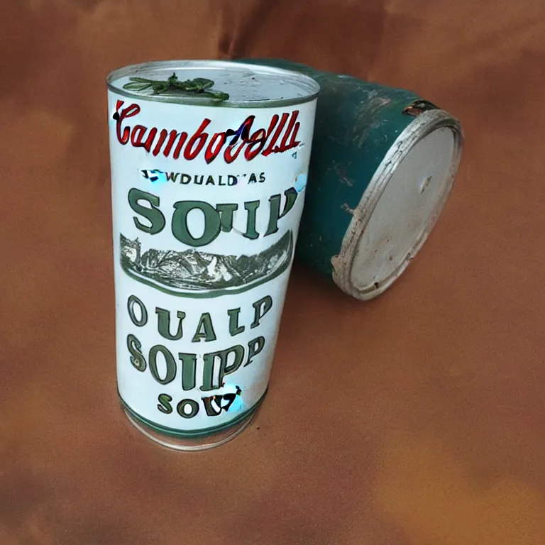 Image similar to Photograph of a single Campbell's soup can