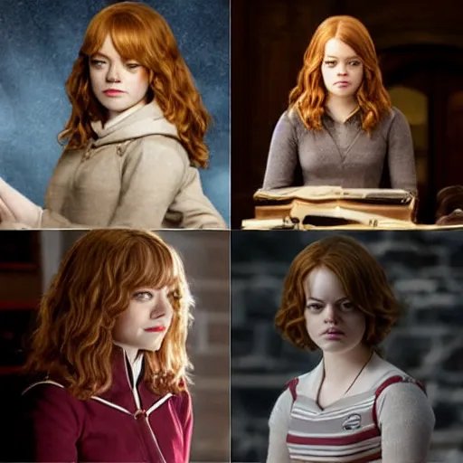 Image similar to emma stone as hermione granger