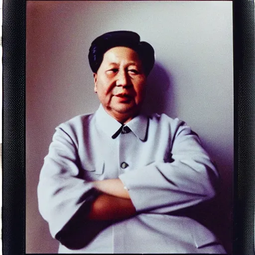 Image similar to Mao Zedong, 90s polaroid, fashion photography, by Saul Leiter, Jamel Shabazz, Nan Goldin