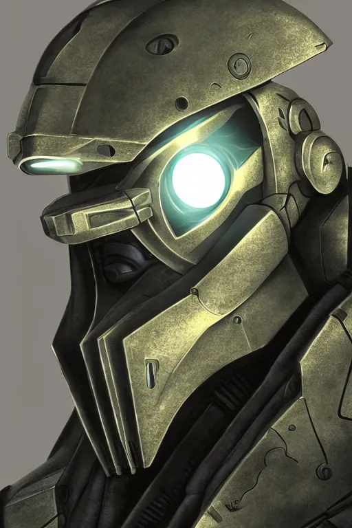 Image similar to robot ninja mask helmet halo master chief radiating a glowing aura global illumination ray tracing hdr fanart arstation by ian pesty and katarzyna da „ bek - chmiel