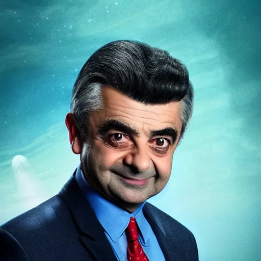 Image similar to Rowan Atkinson in-costume as Sailor Moon in the upcoming live-action TV adaptation, high-budget, sailor moon mr. bean, crisp detailing, dramatic lighting, promotional image, character portrait by Tom Bagshaw, 4k