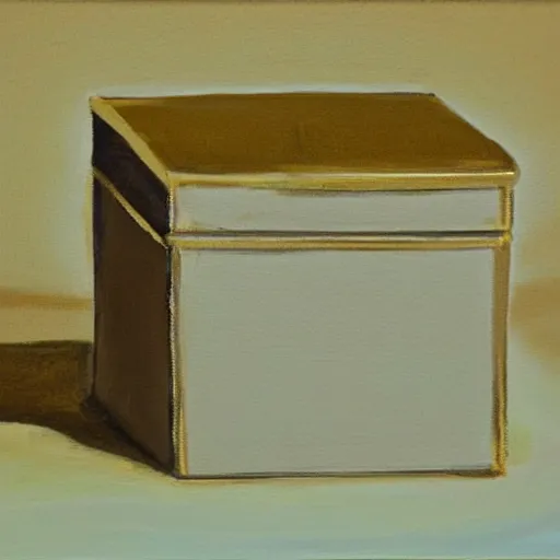 Image similar to a painting of golden box