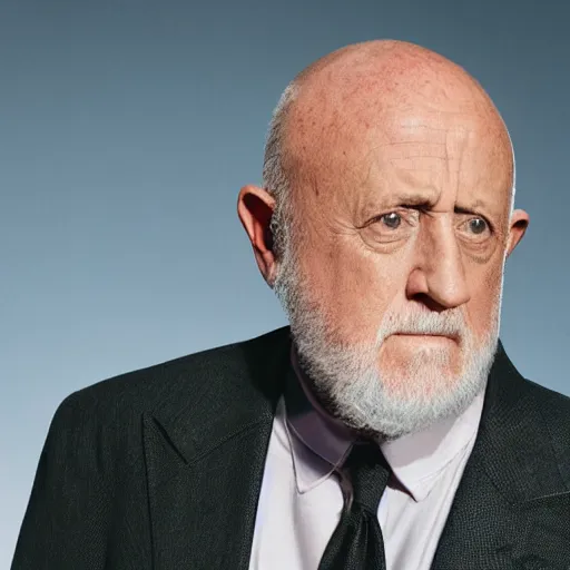 Prompt: mike ehrmantraut on jimmy kimmel live, photography, talk show, television,