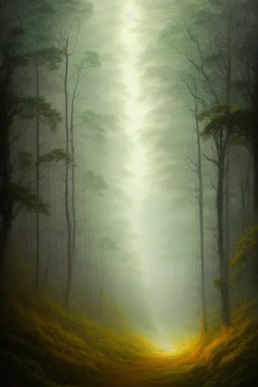 Prompt: a beautiful digital illustration painting of a foggy forest turbulent wind by benoit b. mandelbrot, steven belledin, martin johnson heade, lee madgwick, caspar david friedrich, and david rios ferreira. 8 k resolution trending on artstation concept art digital illustration