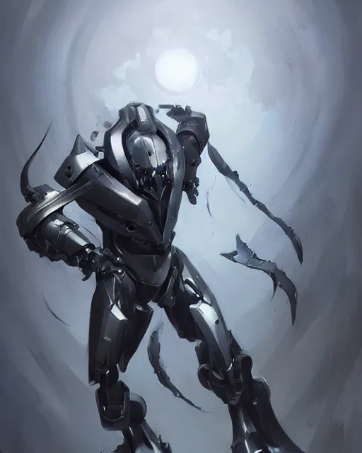 Image similar to muscled male smooth sleek black pearlescent wraithbone powerarmor, by greg rutkowski and mark brookes and jim burns and tom bagshaw and magali villeneuve, trending on artstation