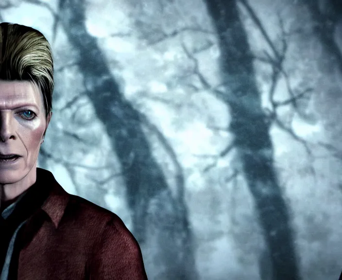 Image similar to screenshot of david bowie in until dawn ( 2 0 1 5 ), ps 5, 4 k, hi - res