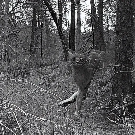 Image similar to a cryptid shot on a trailcam