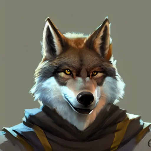 Prompt: portrait of anthro furry wolf o'donnell from starfox, artstation, greg rutkowski, gregory manchess, greg hildebrandt, concept art, furry furaffinity, wolf o'donnell