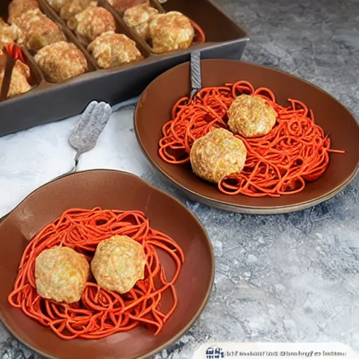 Image similar to edible spaghetti and meatballs shaped into a living room set