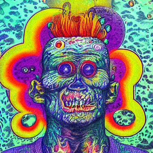 Image similar to psychedelic monster