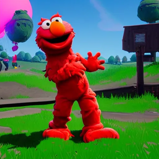 Image similar to elmo in fortnite