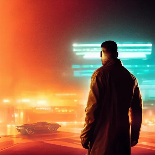 Image similar to will smith in blade runner 2 0 4 9, cinematic film still, 4 k