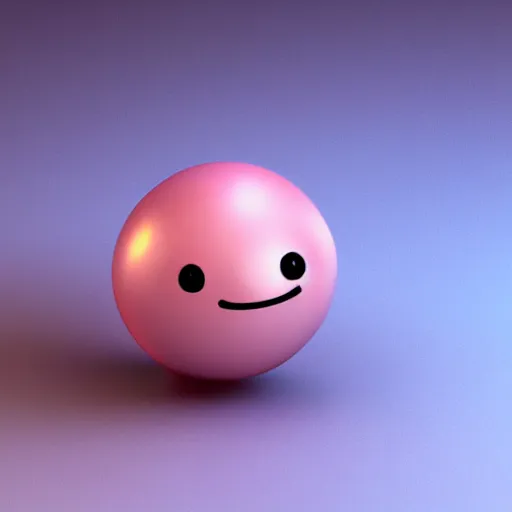 Prompt: 3D render of a pink humanoid jellybean, white circular cute face