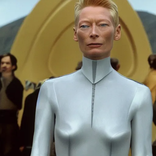 Image similar to tilda swinton as captain kirk