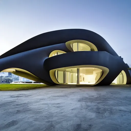 Image similar to house designed by zaha hadid