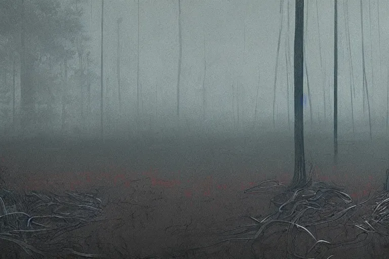 Image similar to scene true detective, from louisiana swamps, neon cross, voodoo, 8 k, hyper detailed, artwork by tim eitel