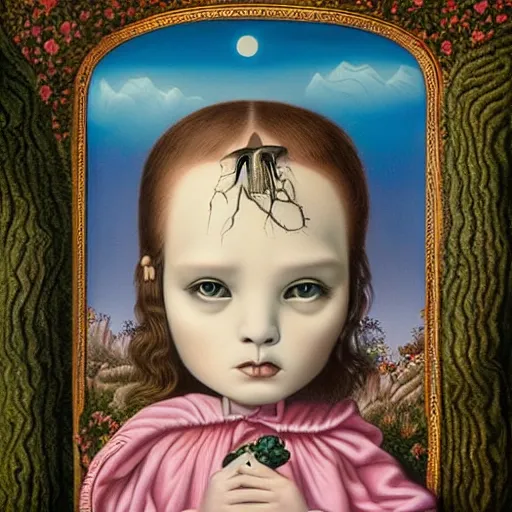 Image similar to a portrait of a god in a scenic environment by mark ryden