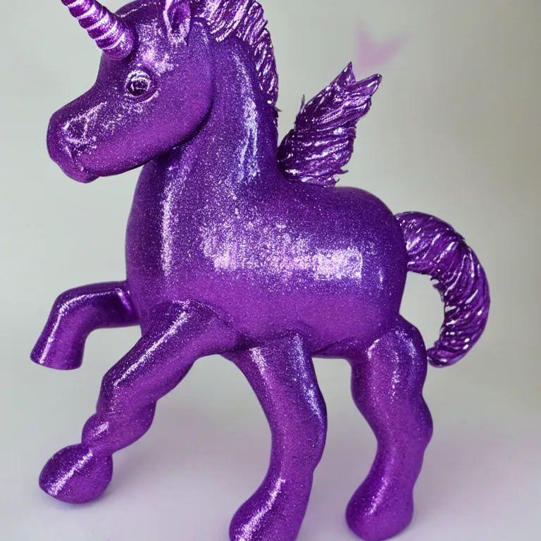 Image similar to a beautiful sparkling purple unicorn toy, by daedalus