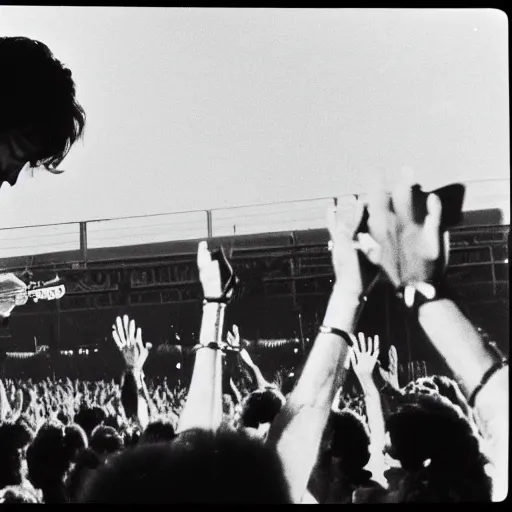 Prompt: 3 5 mm macro photograph of bruce springsteen performing on stage with the grateful dead in 1 9 7 7