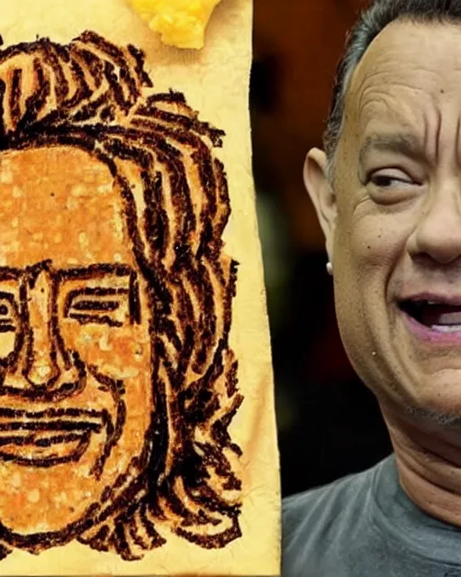 Image similar to tom hanks as a tamale, human face made out of a tamale