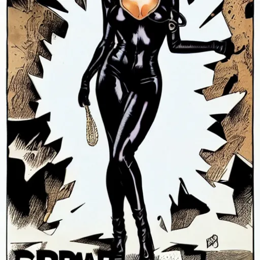 Prompt: High definition, high octane, award winning full body shot of Catwoman posing for the camera in revealing clothing, realistic