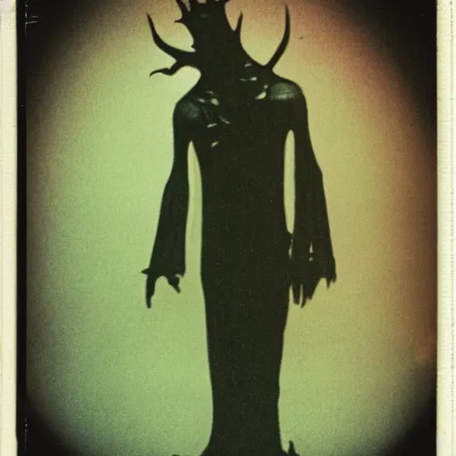 Prompt: polaroid of fantasy undead lich full body by Tarkovsky