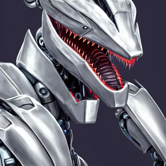 Image similar to close up mawshot of a perfect elegant beautiful stunning anthropomorphic hot female robot mecha dragon, with sleek silver metal armor, glowing OLED visor, looking the camera, eating camera pov, open dragon maw being highly detailed and living, pov camera looking into the maw, food pov, micro pov, prey pov, vore, digital art, pov furry art, anthro art, furry, warframe art, high quality, 8k 3D realistic, dragon mawshot art, maw art, macro art, micro art, dragon art, Furaffinity, Deviantart, Eka's Portal, G6