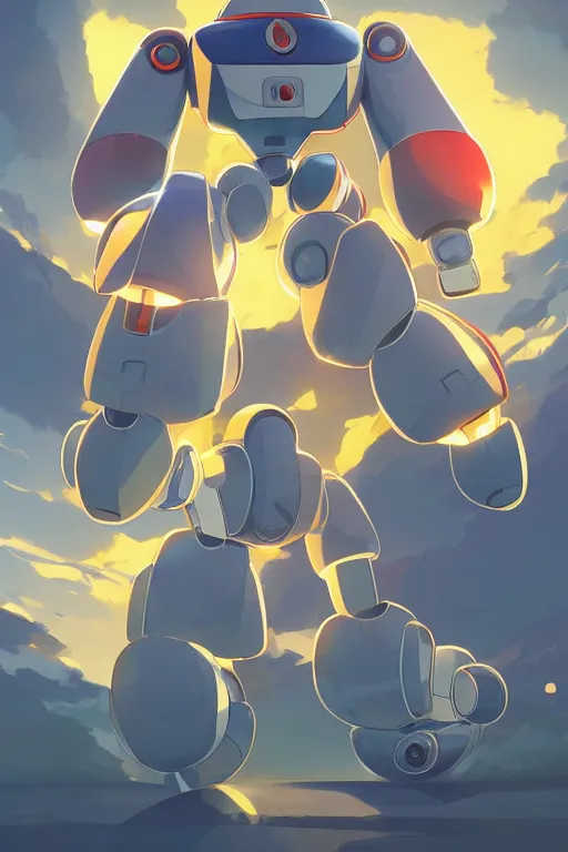 Image similar to metabots medabots medarotto medarot robot minimalist comics, behance hd by jesper ejsing, by rhads, makoto shinkai and lois van baarle, ilya kuvshinov, rossdraws global illumination ray tracing hdr radiating a glowing aura