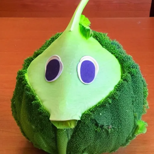 Image similar to a cabbage dressed as a duck