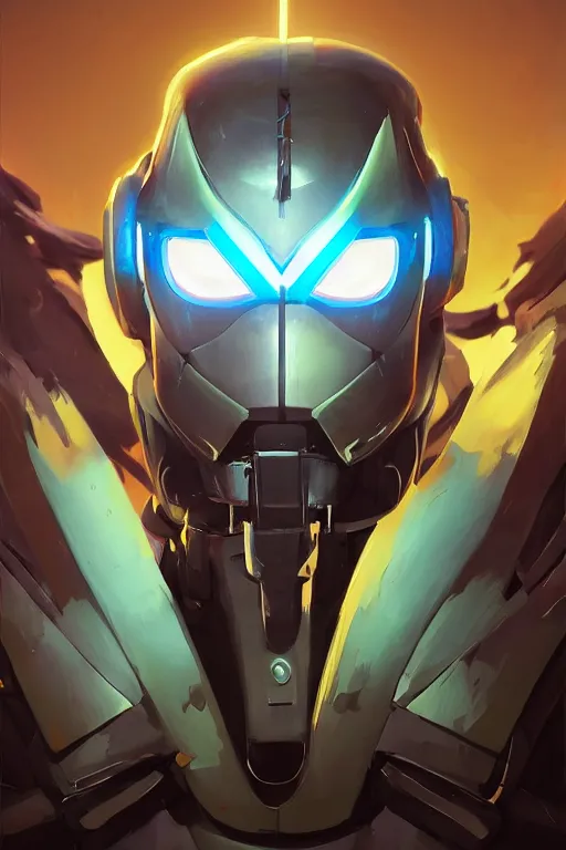 Image similar to epic mask helmet robot ninja portrait stylized as fornite style game design fanart by concept artist gervasio canda, behance hd by jesper ejsing, by rhads, makoto shinkai and lois van baarle, ilya kuvshinov, rossdraws global illumination radiating a glowing aura global illumination ray tracing hdr render in unreal engine 5