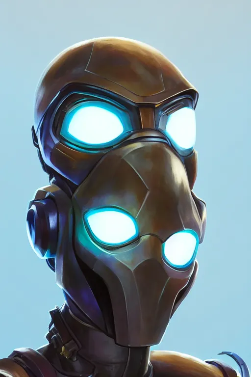 Image similar to epic mask helmet robot ninja portrait stylized as fornite style game design fanart by concept artist gervasio canda, behance hd by jesper ejsing, by rhads, makoto shinkai and lois van baarle, ilya kuvshinov, rossdraws global illumination radiating a glowing aura global illumination ray tracing hdr render in unreal engine 5