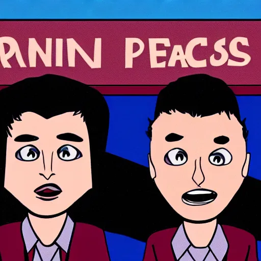 Image similar to random twin peaks screenshot as a cartoon