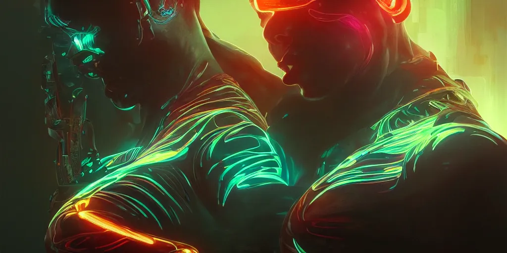 Image similar to altered carbon, neon, fibonacci, sweat drops, insane, intricate, highly detailed, digital painting, artstation, concept art, smooth, sharp focus, illustration, Unreal Engine 5, 8K, art by artgerm and greg rutkowski and alphonse mucha