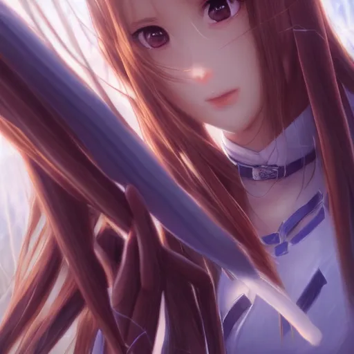 Image similar to ant perspective : a very beautiful young yuuki asuna, highly detailed, cinematic wallpaper by stanley artgerm lau